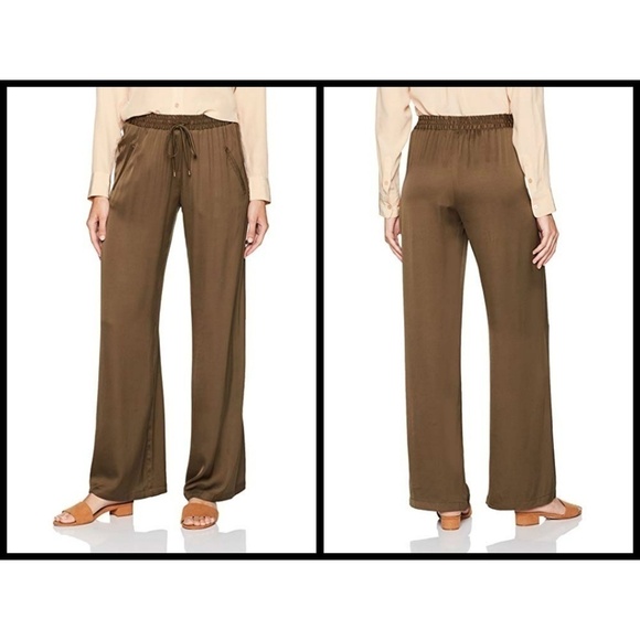 💕TRINA TURK💕 Adonia Wide-Leg Palazzo Pants Olive Green Large L NWT - Picture 4 of 8